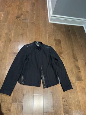 Vince Black Textured Moto-Inspired Blazer